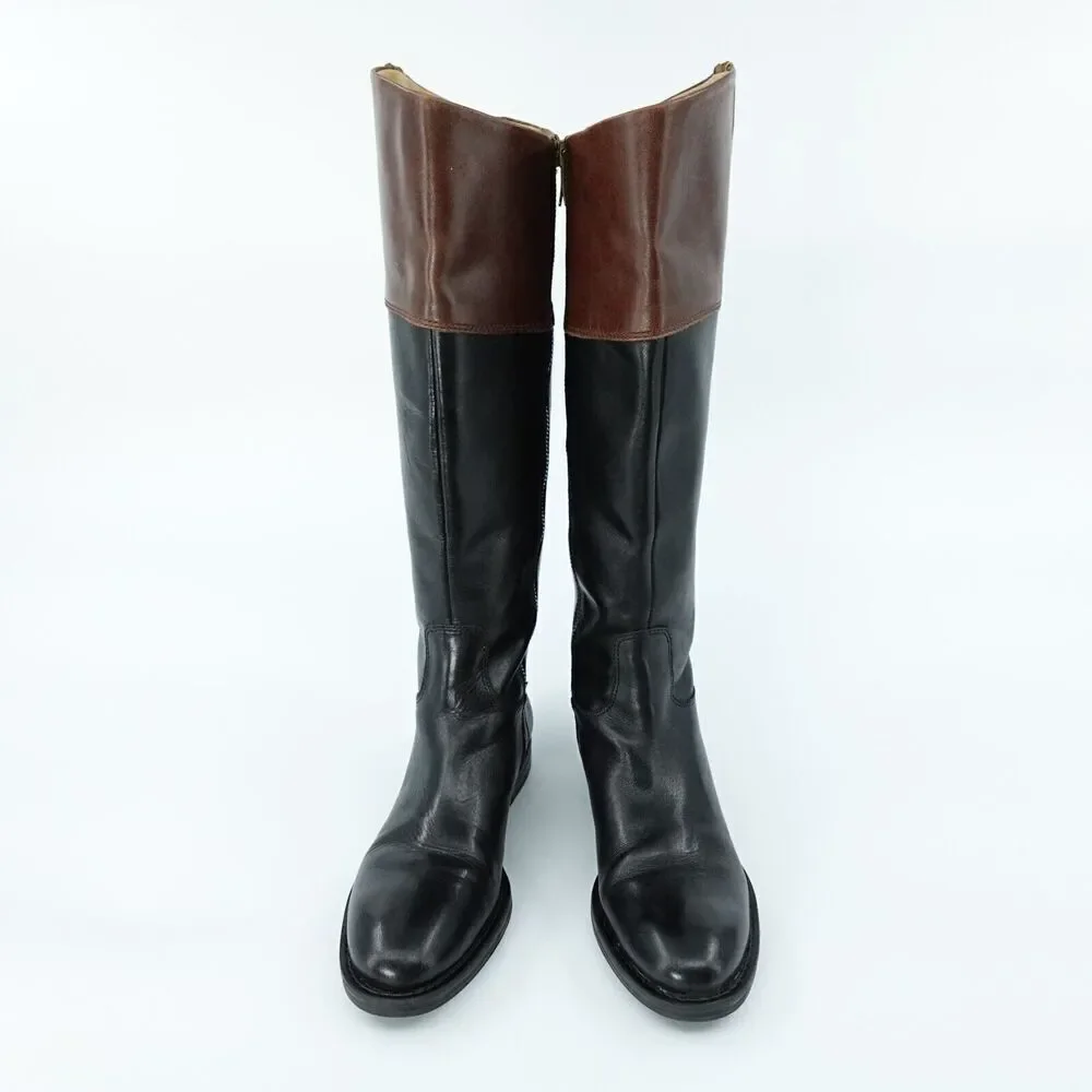 Enzo Angiolini Riding Boots Women 5.5 Black Leather Equestrian Dressage Timeless